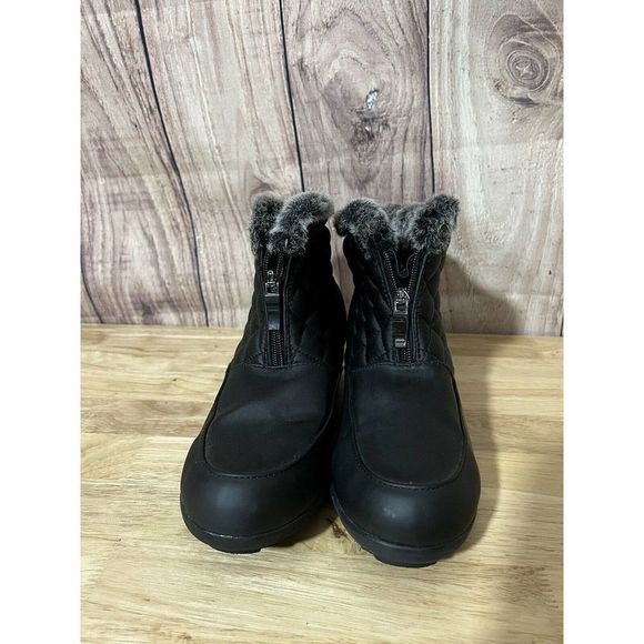 Weatherproof Womens Boots, Style Grace, Sz 8.5, Black w/Fur Trim - Picture 4 of 11